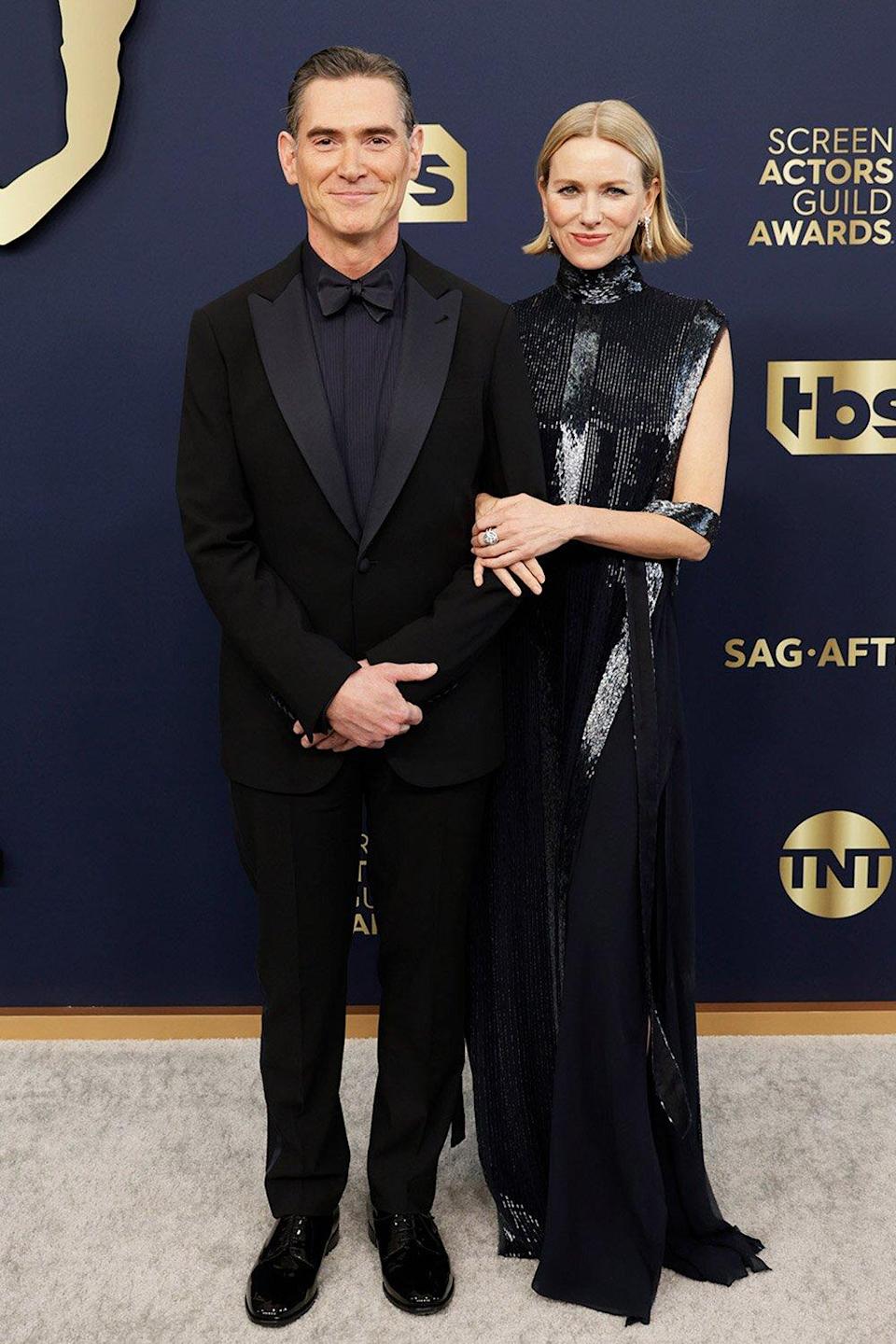 Billy Crudup and Naomi Watts Match in Black for Their Red Carpet Debut at the 2022 SAG Awards