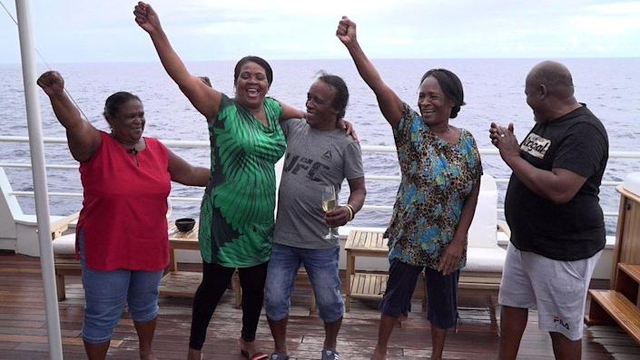 Chagos islanders in emotional, historic trip home