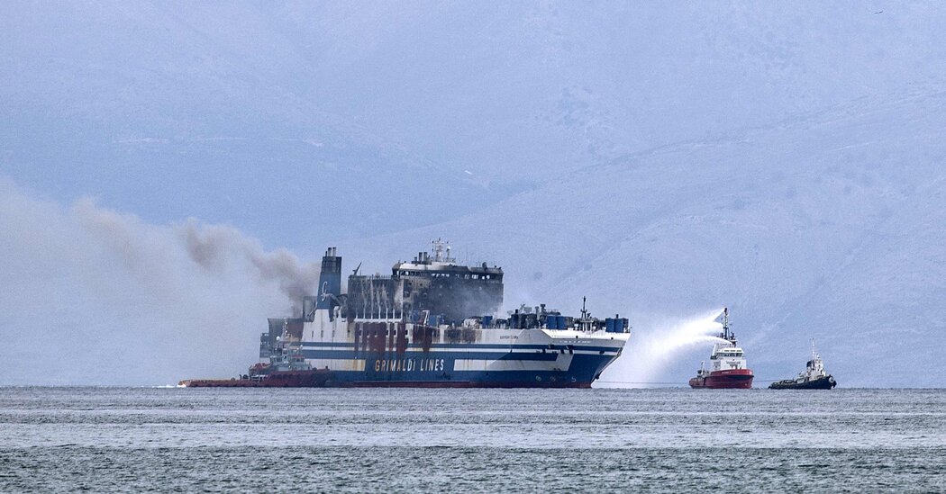 Dead Body Is Pulled From Burning Ferry Off Greece, With 10 Still Missing