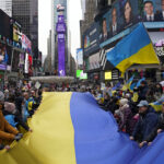 Demonstrators in NYC rally in support of Ukraine