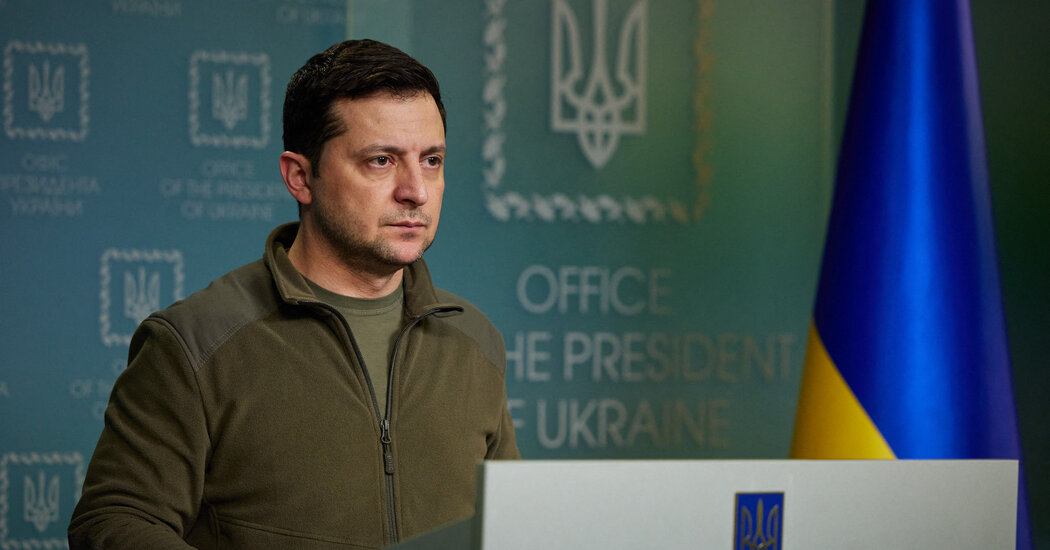 In Video, a Defiant President Zelensky Says, ‘We Are Here’