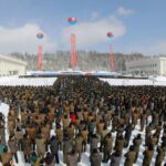 North Korea marks ex-leader’s birthday with snowy celebration