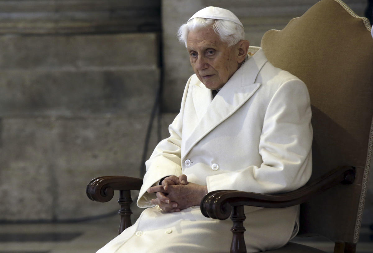 Retired pope asks pardon for abuse, but admits no wrongdoing