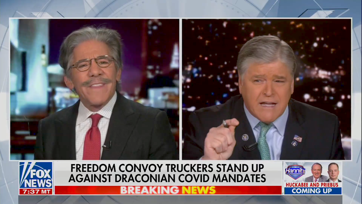 Sean Hannity and Geraldo Rivera get in heated argument over Canadian protests