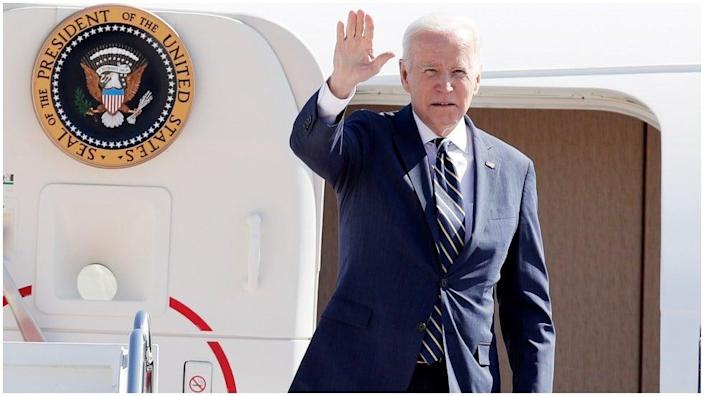 Biden warns of chemical warfare threat as he leaves for Europe