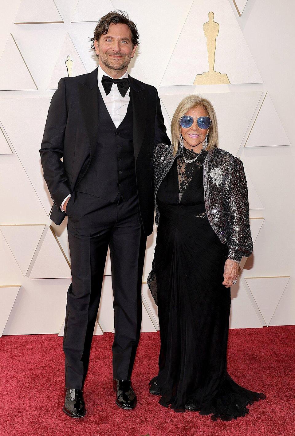 Bradley Cooper Has Mother-Son Date Night with Mom Gloria Campano on the 2022 Oscars Red Carpet