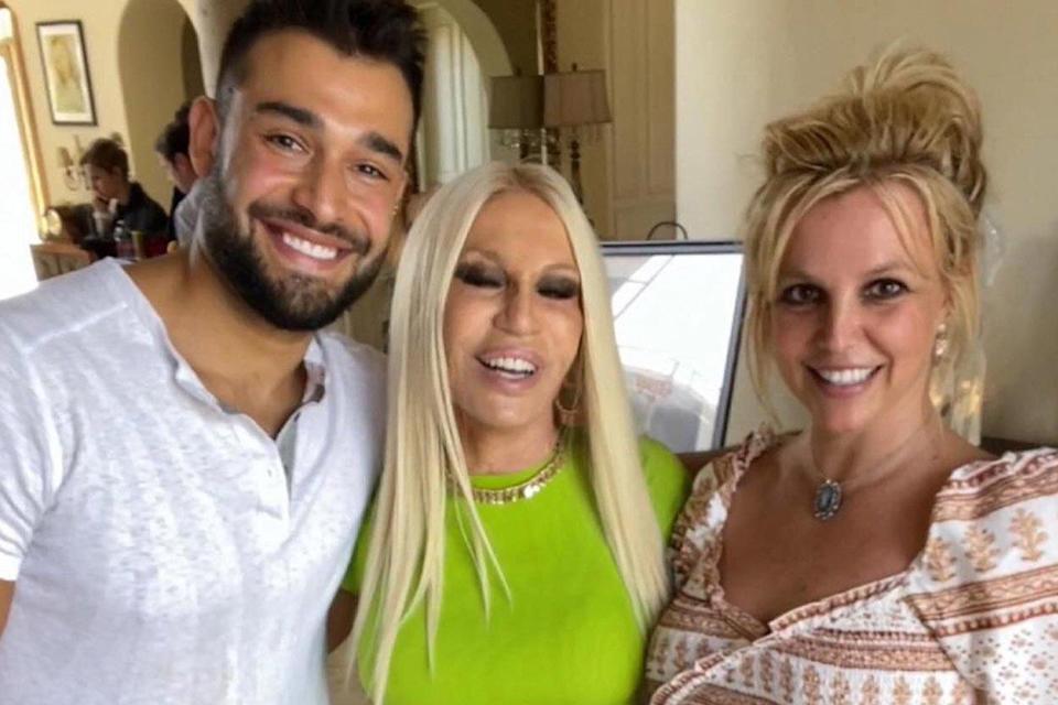 Donatella Versace Makes a House Call to Britney Spears and Sam Asghari: ‘Look Who Came to Visit’