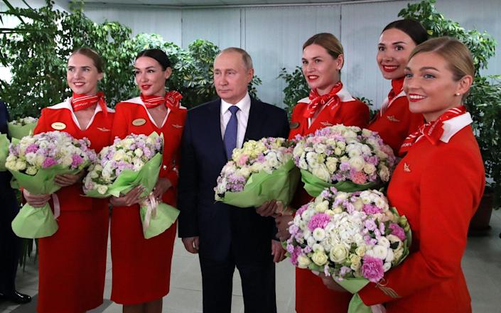 In a cosy chat with air stewardesses, Vladimir Putin hints at deadly nuclear strike on the West