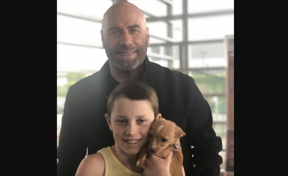 John Travolta’s 11-year-old son Ben adopts dog from Betty White Oscars tribute