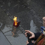 Russians living in Serbia join rally against Ukraine war