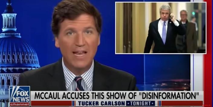 Tucker Carlson accuses GOP Rep. Michael McCaul of slander, alleging that the lawmaker said his show is an ‘organ of Russian disinformation’