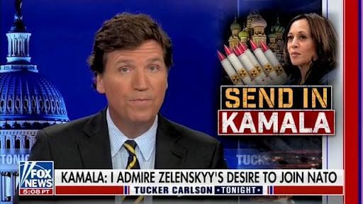 Tucker Carlson Blames Kamala Harris for His Terrible Ukraine Takes