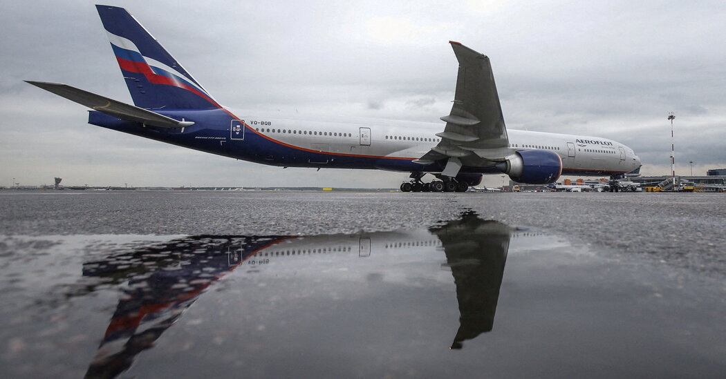 U.S. warns servicing or refueling some Russian-owned planes may violate trade restrictions.