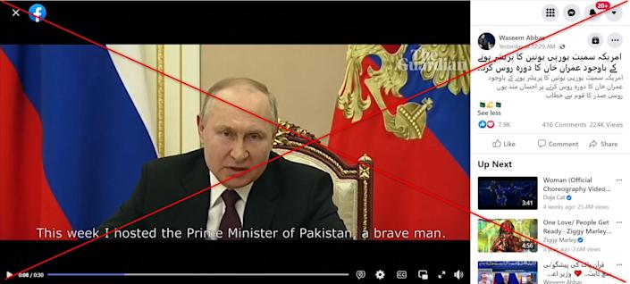 Video with inaccurate subtitles does not show ‘Putin praising Pakistan PM Imran Khan’