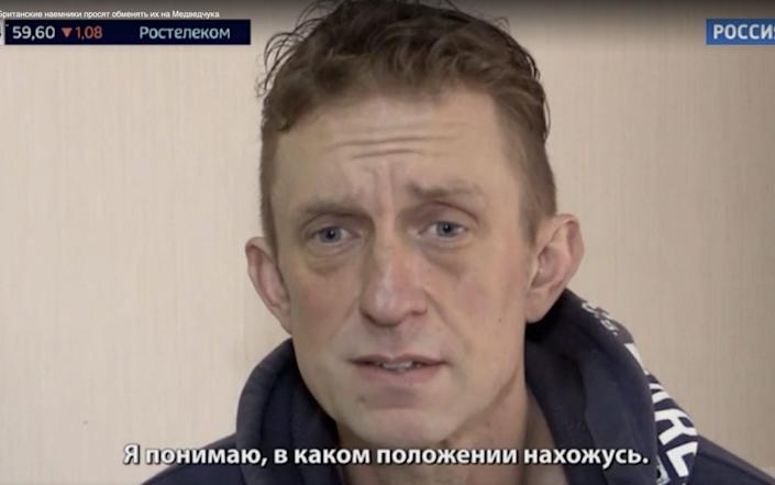 Captured Britons appear on Russian TV in appeal to Boris Johnson to swap them for Putin ally