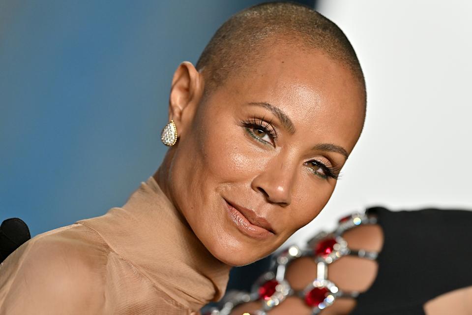 Jada Pinkett Smith steps out in gold gown in first post-Oscars public appearance