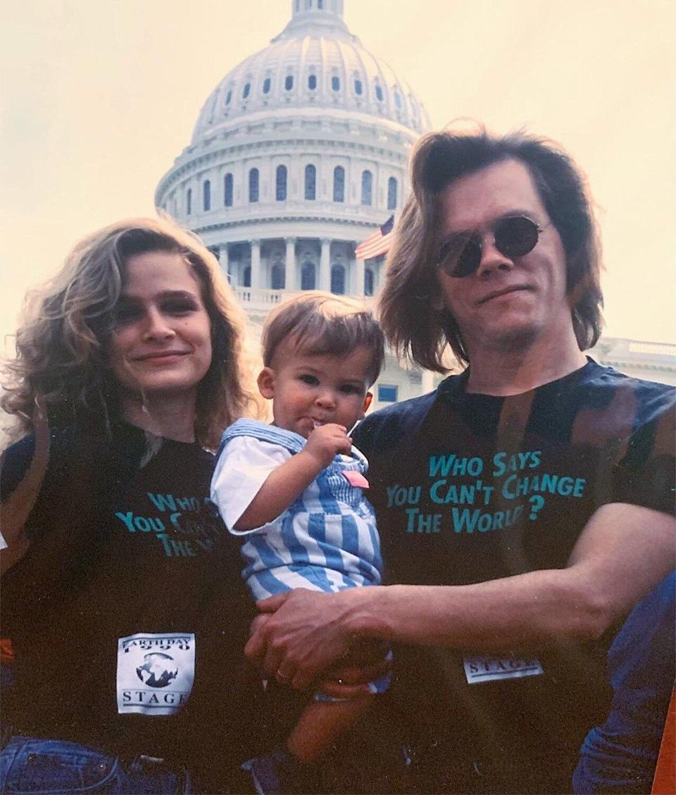 Kevin Bacon Celebrates Earth Day in Sweet Throwback Photo with Kyra Sedgwick and Son Travis