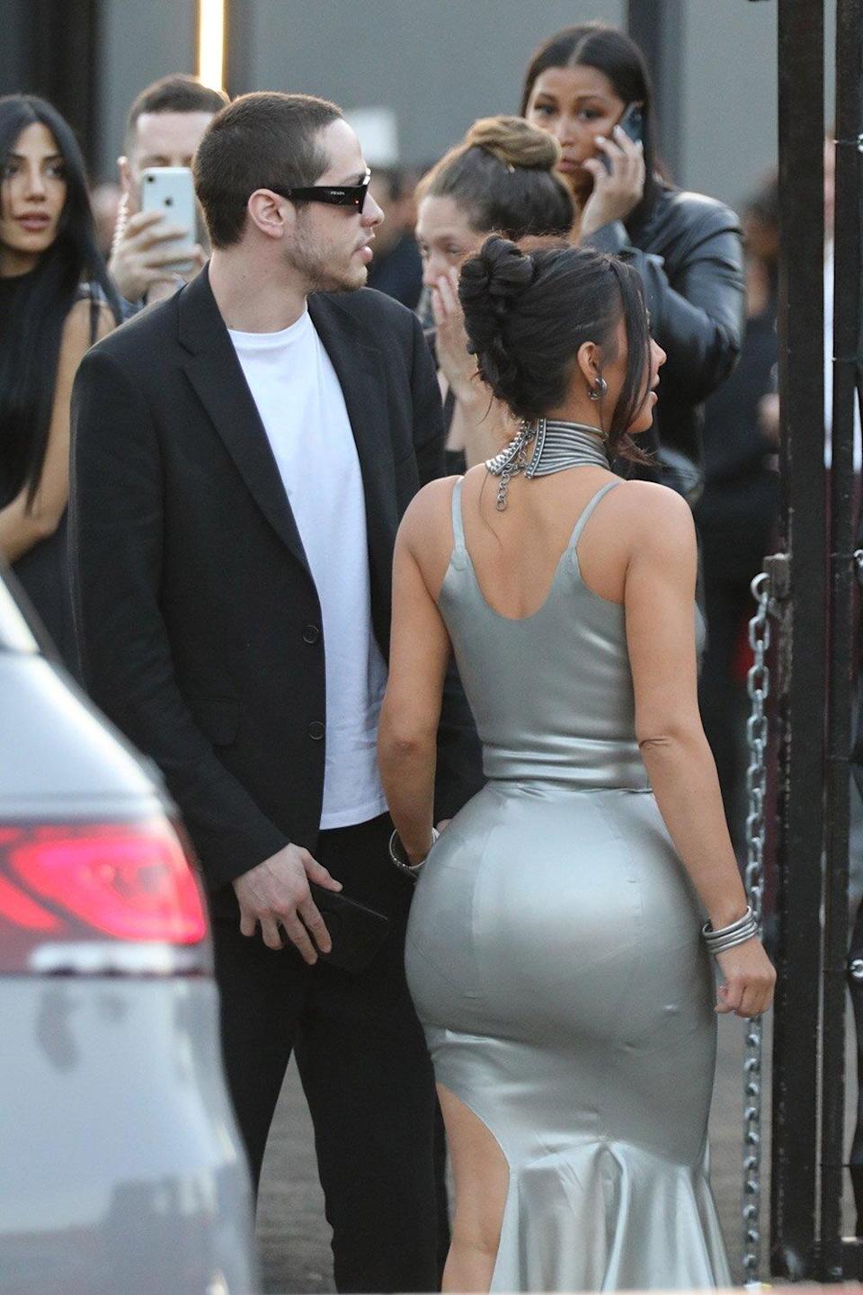 Kim Kardashian and Pete Davidson Hold Hands at The Kardashians Premiere in L.A.