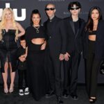 Kourtney Kardashian and Travis Barker Make Red Carpet Appearance with Blended Family: Photo