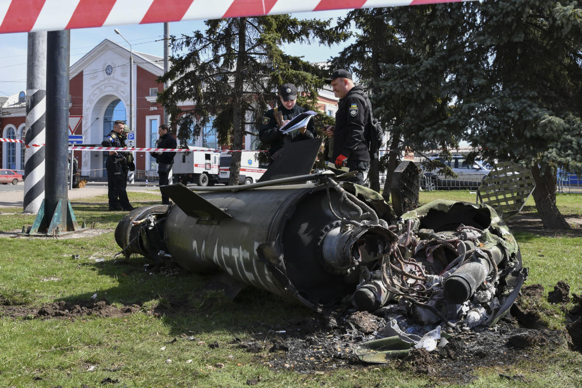 Missile kills at least 52 at crowded Ukrainian train station