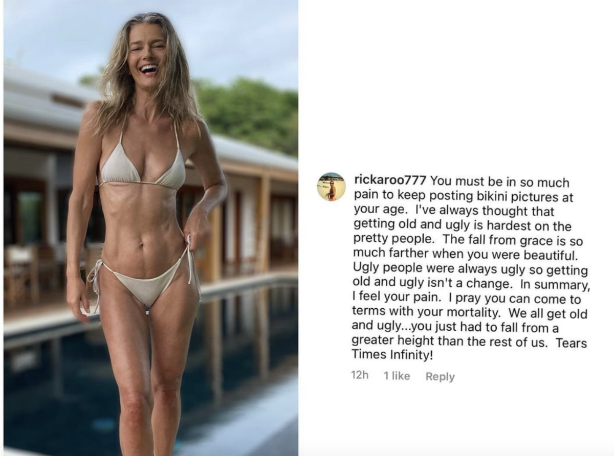 Paulina Porizkova, 57, bites back at troll for saying she’s too old to post bikini photos