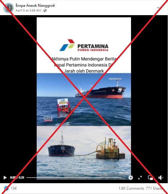 Posts do not show ‘Putin condemning Denmark for plundering Indonesian oil tanker’