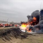 Russia blames Ukraine for fuel depot blast; Kyiv denies role