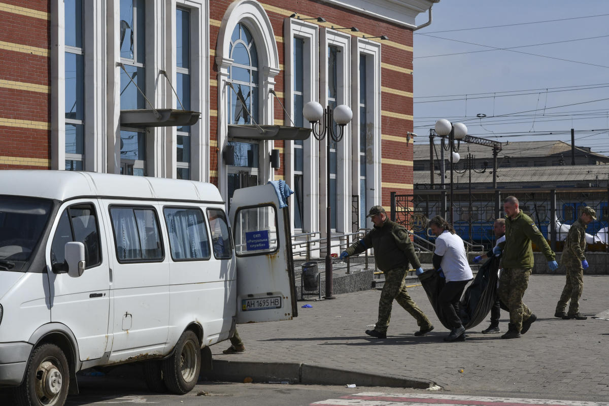 Strike kills 50 at Ukraine rail station crowded with people