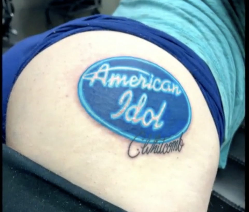 Tatt’s crazy! ‘American Idol’ contestant’s top 20 success inspires huge butt tattoo