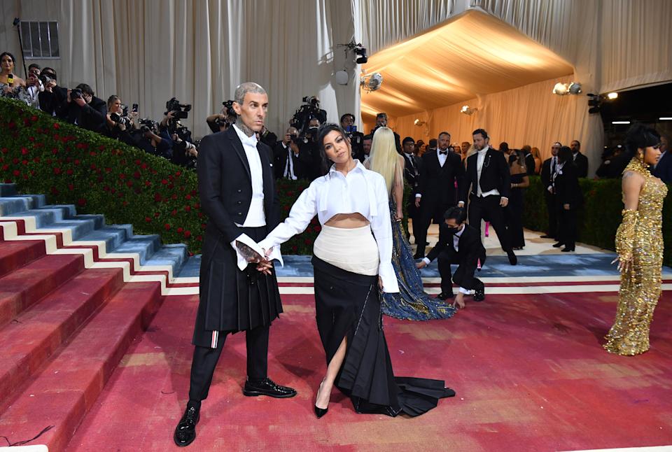 A trucker hat, bleached eyebrows and matching kilts: The Met Gala was a family affair for the Kardashian-Jenners