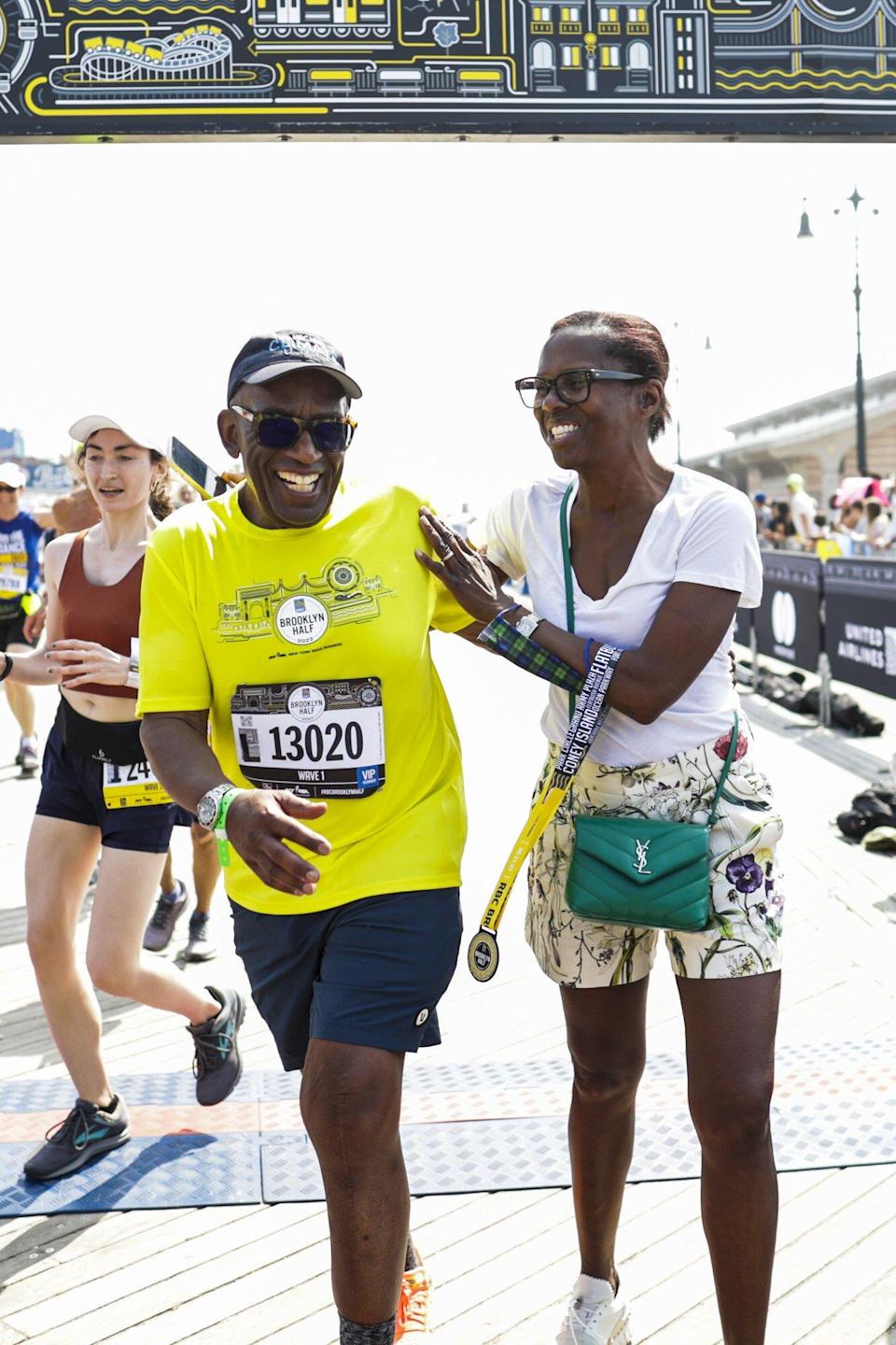 Al Roker Runs Brooklyn Half Marathon, Gets Medal from Wife Deborah Roberts