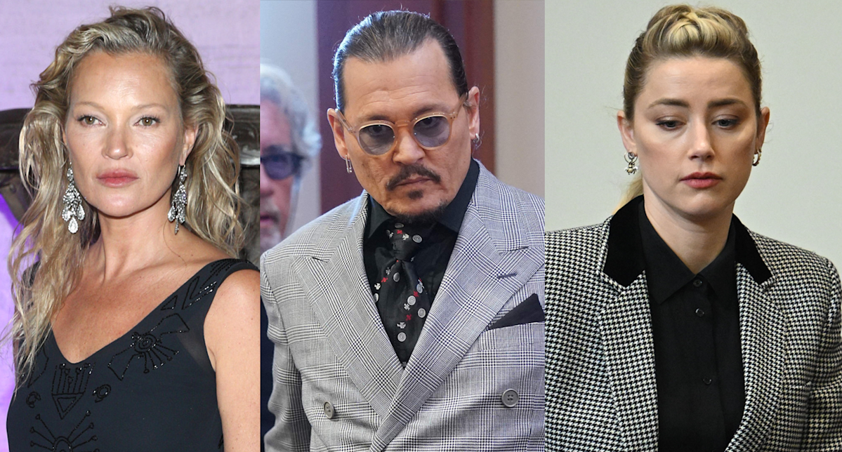 Kate Moss: Johnny Depp ‘never pushed me, kicked me or threw me down any stairs’