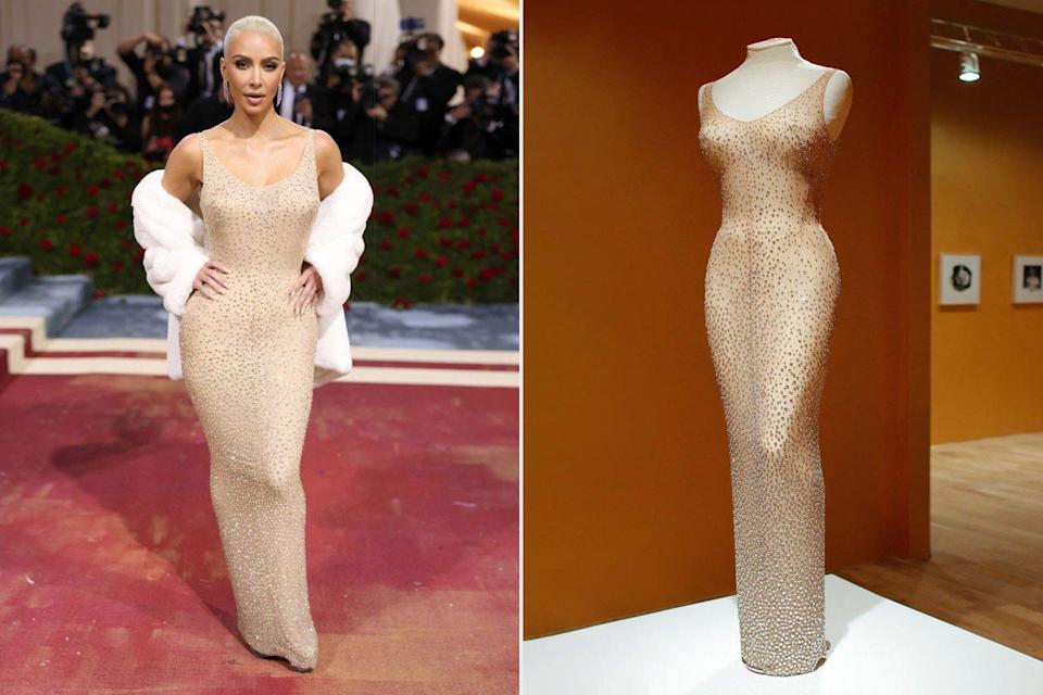 Kim Kardashian Only Wore Marilyn Monroe’s Dress Up Met Gala Stairs Before Changing Into a Replica