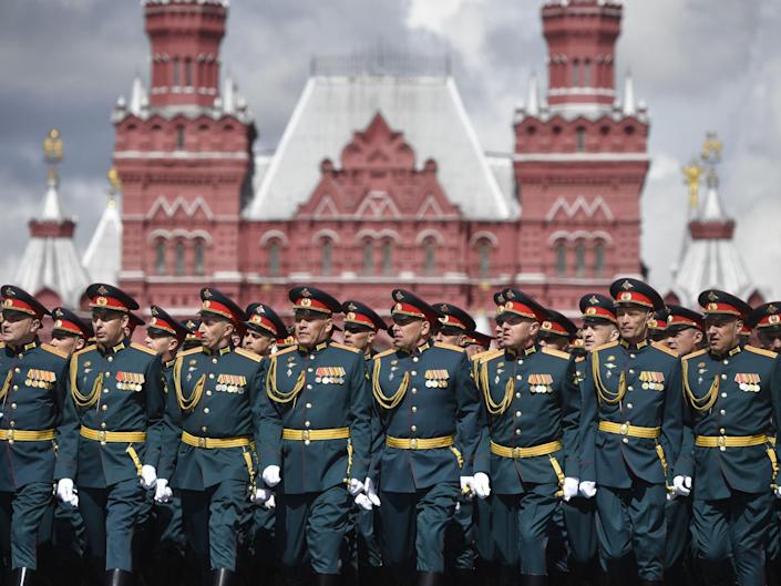 Russia planned to fly planes in a Z formation as part of a military parade for Victory Day, then called it off citing bad weather despite clear forecasts