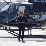 Tom Cruise Arrives at World Premiere of Top Gun: Maverick in a Helicopter He Piloted