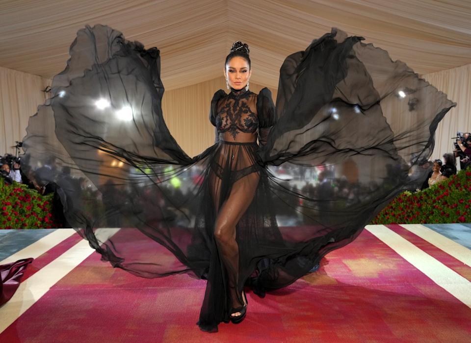 Vanessa Hudgens bares all in a see-through dress on the Met Gala carpet