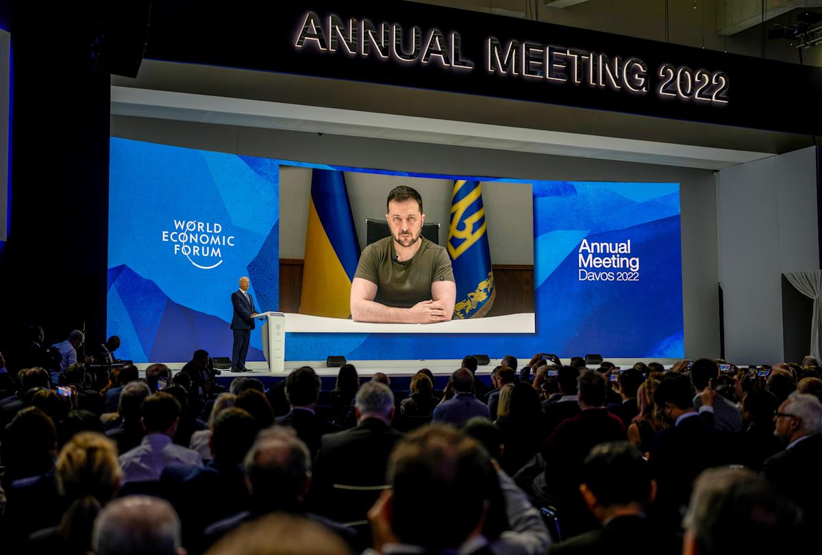 Zelenskyy urges ‘maximum’ sanctions on Russia in Davos talk