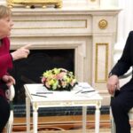 Angela Merkel condemns Putin’s ‘barbaric’ war in Ukraine after facing criticism for ramping up Germany’s reliance on Russian energy