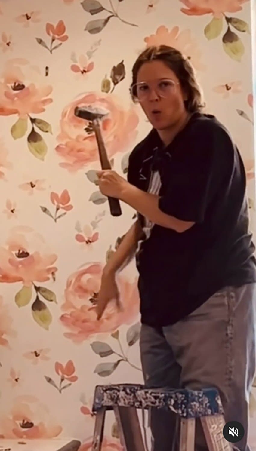 Drew Barrymore Destroys Apartment With Hammer in Home Makeover Video: ‘Having the Time of My Life’