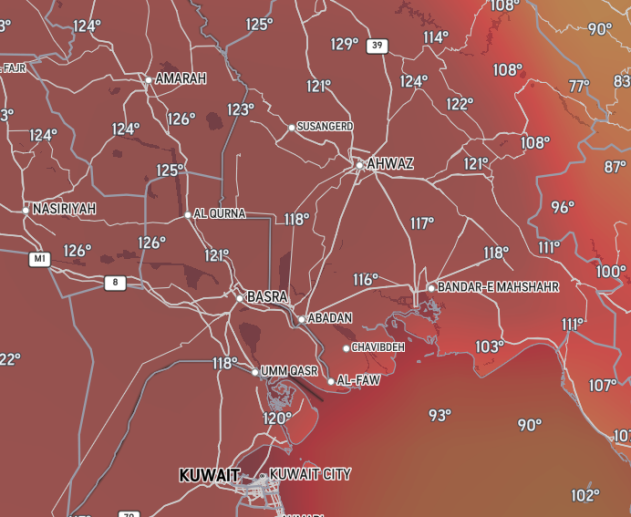 Extraordinary heat sends temps to nearly 130 in the Middle East