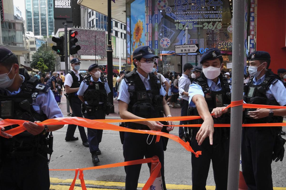 Police patrol Hong Kong park to enforce Tiananmen vigil ban