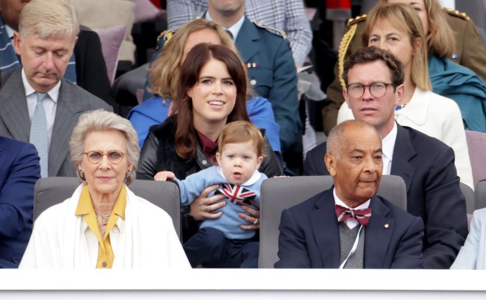 Princess Eugenie’s Son August, 1, Makes His Royal Debut for Platinum Jubilee — in a Tiny Union Jack Sweater!