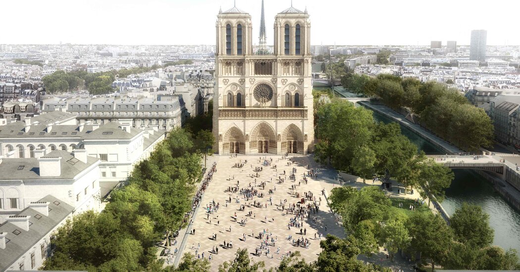 Redesign Around Notre-Dame to Keep Tourists Moving and Lower Temperatures