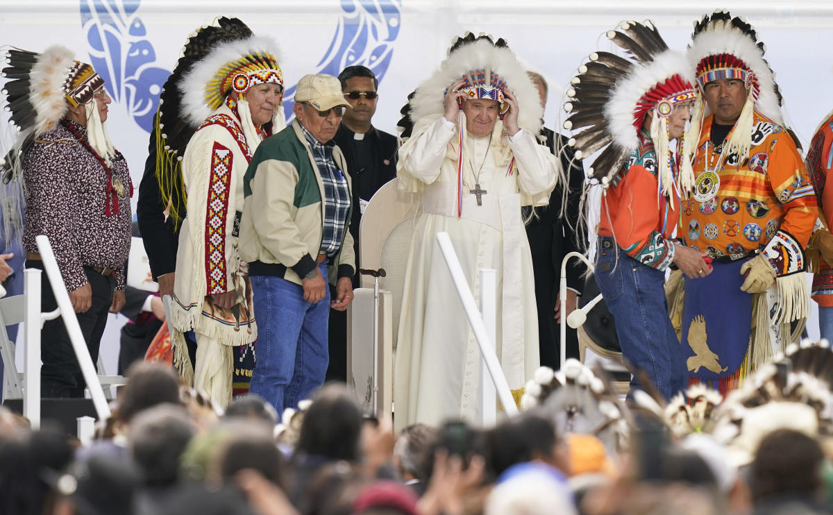 A #toosoon moment? Pope in headdress draws mixed response