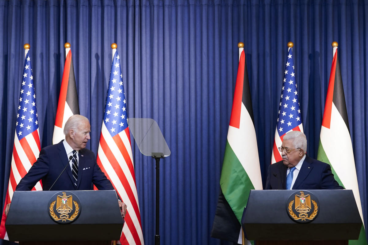 In West Bank, Biden embraces ‘two states for two peoples’