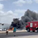 Somalia plane crash: Plane flips over at Mogadishu airport