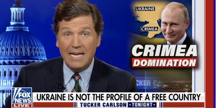 Tucker Carlson defended Vladimir Putin again, suggesting Italy poses a bigger threat than Russia because of its slightly larger economy