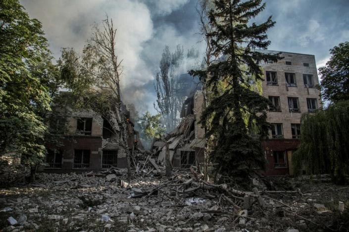 Ukraine news – live: Dozens of ‘body fragments’ found in wreckage of bombed shopping centre