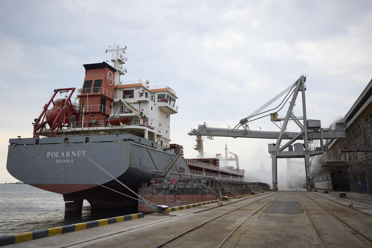 1st ship carrying Ukrainian grain leaves the port of Odesa