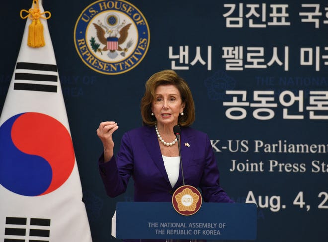 In South Korea, Nancy Pelosi avoids public comments on Taiwan, China